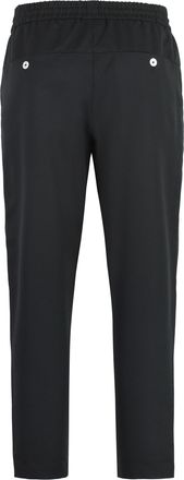 Dr&ocirc;le de Monsieur Mens Cropped Drawstring Wool-Blend Trousers Black Virgin Wool