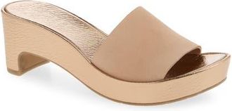 Pedro Garcia Diedra Leather Wedge Slide Sandal in Plume Castoro-Rose Gold Cervo at Nordstrom, Size 39.5