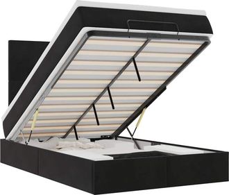 vidaXL Estructura De Cama Otomana Colchones Terciopelo Negro 120x200cm Vidaxl