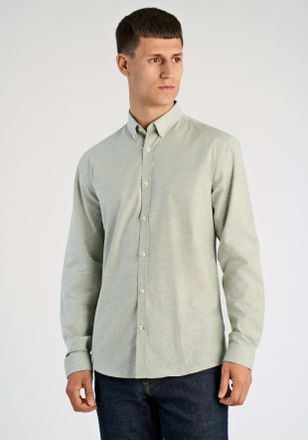 Lindbergh Langarmhemd LINDBERGH, Herren, Gr. XXL, N-Gr, lt army mix, Web, Obermaterial: 97% Baumwolle, 3% Elasthan, unifarben, gerade h&uuml;ftbedeckend, Rundhals, 2