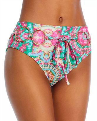 Ramy Brook Kimber Bikini Bottoms In Green/ Pink