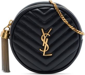 Saint Laurent Pre-owned Saint Laurent Baby Chevron Calfskin Round Vinyle Belt Bag Ladies 1Y5ALNXL255LCOB5