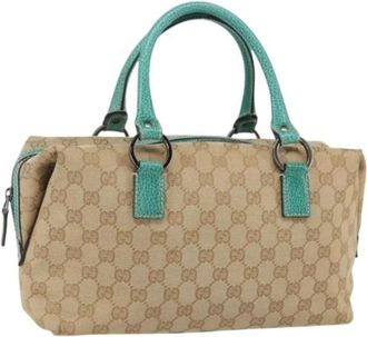 Gucci Pre-owned Handbags, female, Beige, Size: ONE SIZE Pre-owned Canvas Handbag