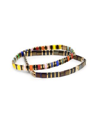 Saachi Saachi Rainbow Bead Stretchable Bracelet