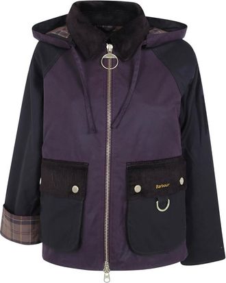 Barbour Jassen, Dames, Paars, XS, Katoen, Carville Wax Jacket
