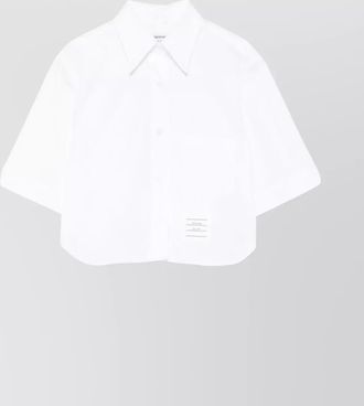 Thom Browne cropped shirt featuring button-down collar