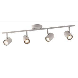 Luce-Ambiente-Design Foco puntal de metal blanco con cuatro luces ajustables