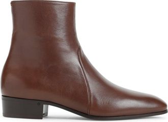 Valentino Garavani Bark Brown Leather Bootie-Uomo