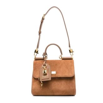 Dolce & Gabbana Dames, Tassen, Beige, Maat: ONE Size Leer