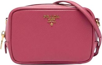 Prada Pre-owned Saffiano Crossbody Bag - Dames - Vintage Schoudertas - Roze - ONE Size - Leer - Vintage