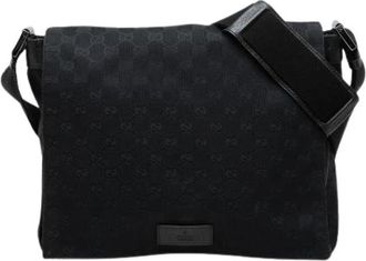 Gucci Pre-owned Canvas Crossbody Bag - unisex - Vintage Schoudertas - Zwart - ONE Size - Vintage
