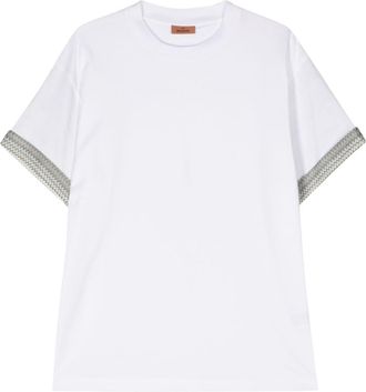 Missoni chevron knit-detailed cotton T-shirt - men - Cotton - XXXL - White