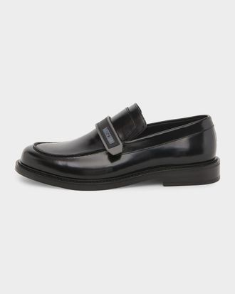 Moschino Men & apos;s Logo Leather Slip-On Loafers