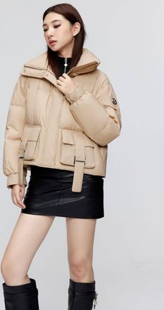 Bosideng Womens BG Collection Oversized Down Jacket - Camel - Size 12 UK