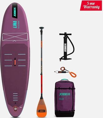 Jobe Mens Jobe NA Aero Lina SUP Lite Board 10.0 Package - Purple - OS - Size: 32/38/36/34/40/30/54/56/42/44/50/48/46/52/Long/Regular/Short