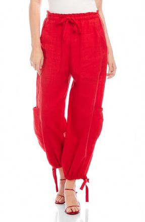 Fifteen Twenty Charo Tie Waist Cargo Pants in Cherry at Nordstrom, Size Small
