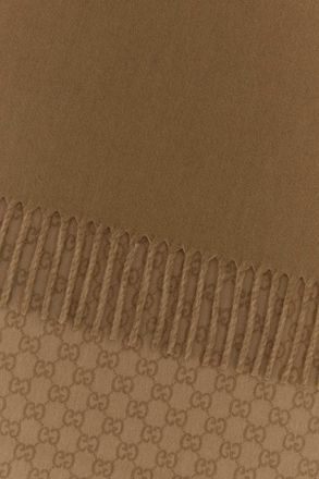 Gucci Mens Logo Scarf Beige Textile