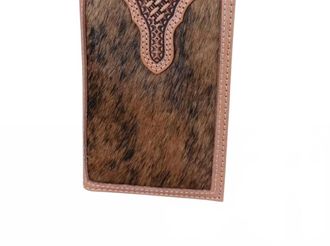 Ariat Mens Calf Hair Basketweave Rodeo Wallet In Brown