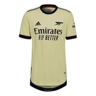 adidas 21-22Season Arsenal Guest Casual Sport Soccer Short Sleeve T-Shirt Mens Yellow GM0219