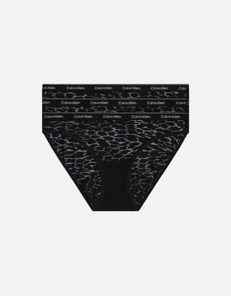 Calvin Klein Womens 3-Pack Modern Logo Lace Bikini Briefs, Black - Size: 18/32in