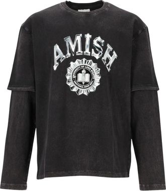 Amish T-shirt - - Tops - Uomo - Nero - S