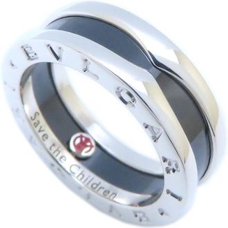 Bulgari B.Zero1 Black Ceramic Silver 925 Band Ring (Pre-Owned)
