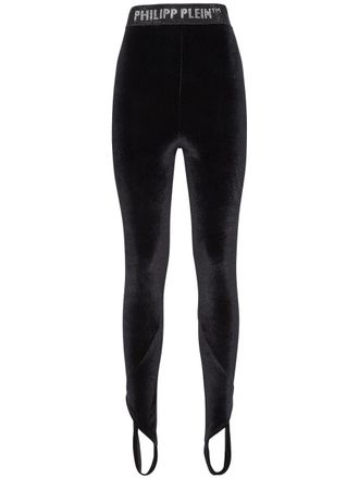 Philipp Plein Legging met logoband - Zwart
