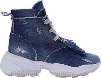 Hogan Sneakers, female, Blue, 3 1/2 UK, Interaction Denim High-Top Trainers