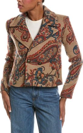 L'agence LAgence Kelsey Cropped Wool-Blend Peacoat