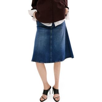 Mango Denim Midi Skirt in Dark Blue at Nordstrom, Size X-Small