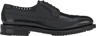 Ferragamo Mens Leather Derby Shoes In Black