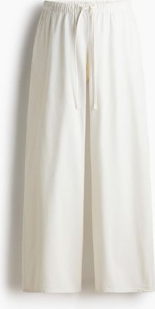 H&M MAMA Denimhose mit Kordelzug - Weiss