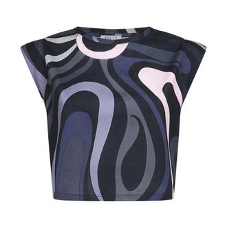 Pucci Sleeveless Tops, female, Multicolor, S, Cropped Top