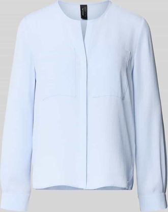 Marc Cain Regular Fit Bluse mit Brusttaschen in Hellblau, Gr&ouml;&szlig;e 34