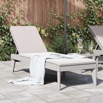 Berkfield Home Sun Lounger Grey 186x60x29 cm PP | Size: 186 x 60 x 29 cm