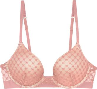 Wolford Roze Sheer Logo Push-Up Beha - Dames - BHs - Roze - 80C EU - Wol - Ondergoed
