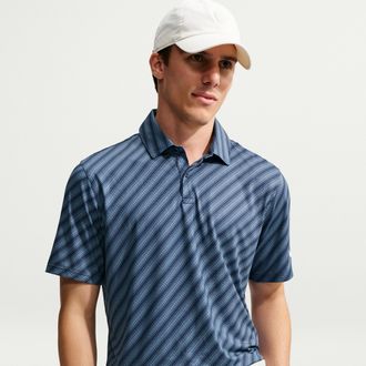 Nike Mens Velocity Dri-FIT Striped Golf Polo in Blue | IO1179-419