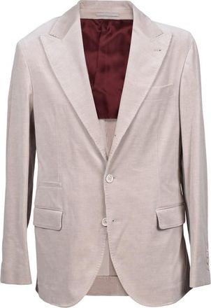 Brunello Cucinelli Sand Cashmere Blend Corduroy Blazer, Brand Size 50 (US Size 40)