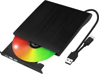 OEM Unidad De Cd/dvd Externa Para Pc, Grabadora De Dvd Externa Usb 3.0 Y Usb-c, Reproductor De Dvd Port&aacute;til Delgado Con Unidad De Cd/dvd +/-rw Para Macboo