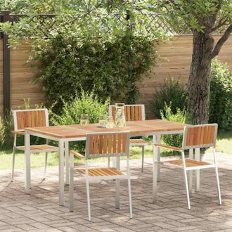 vidaXL Conjunto De Comedor De Jard&iacute;n 5 Pcs Madera Maciza De Acacia Vidaxl