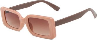 Generic Mens Small Frame Square Sunglasses Vacation Womens Commuter Sun Glasses(Brown)