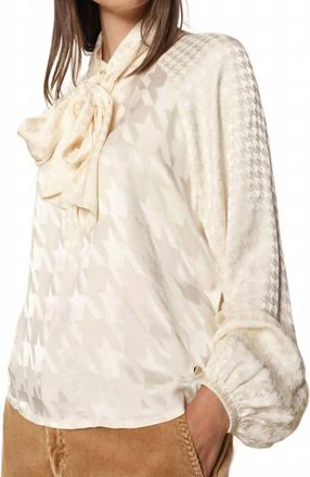 Mos Mosh Houndstooth Saloni Alia Blouse In Cream
