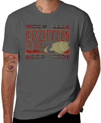 Generic Led Music Zeppelin Retro Zeppelin and Smoke T-Shirt - Vintage Rock Band Graphic Tee for Men and Women Dark Gray-Style XL