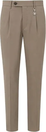 Manuel Ritz Broeken, Heren, Bruin, M, Pantalone met plooien Slim fit