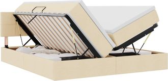 vidaXL Cama Con Almacenamiento Crema 200 X 200 Cm Cuero Sint&eacute;tico Vidaxl