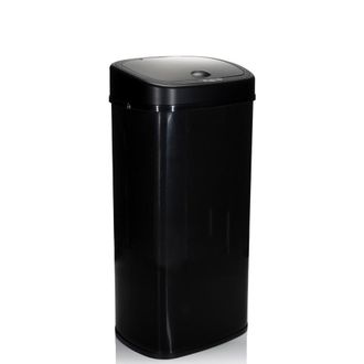 hjh OFFICE cubo de basura con sensor Chapa de acero, pl&aacute;stico Negro