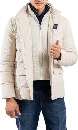 Fay Quilted Stand Collar Flap Pocket Casual Jacket