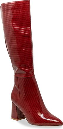 Chase + Chloe by Intouch Footwear Croc Embossed Knee High Boot in Red Croc at Nordstrom Rack, Size 6.5