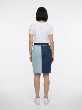 Dolce & Gabbana Colorblock Denim Skirt - Blue