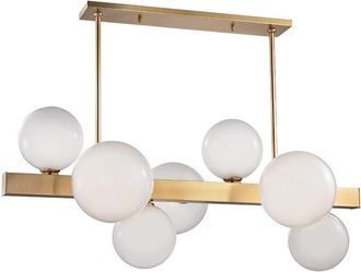 Hudson Valley Lighting Hinsdale Isla De 7 Luces Lat&oacute;n, Vidrio